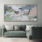 Pink Abstract Painting Large Wall Art Living Room Decor Green Canvas Print Colorful Abstract Wall Art For Living Room Home Office Decoration 30x60 Inch