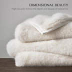 EVERGRACEHOME Luxury Faux Fur Throw Blanket, Soft Fluffy Faux Mink Blankets for Bed, Couch, Sofa, Thick Cozy Plush Warm Fur Throws with Reversible Velvet, Ivory Mink, 50"x60"
