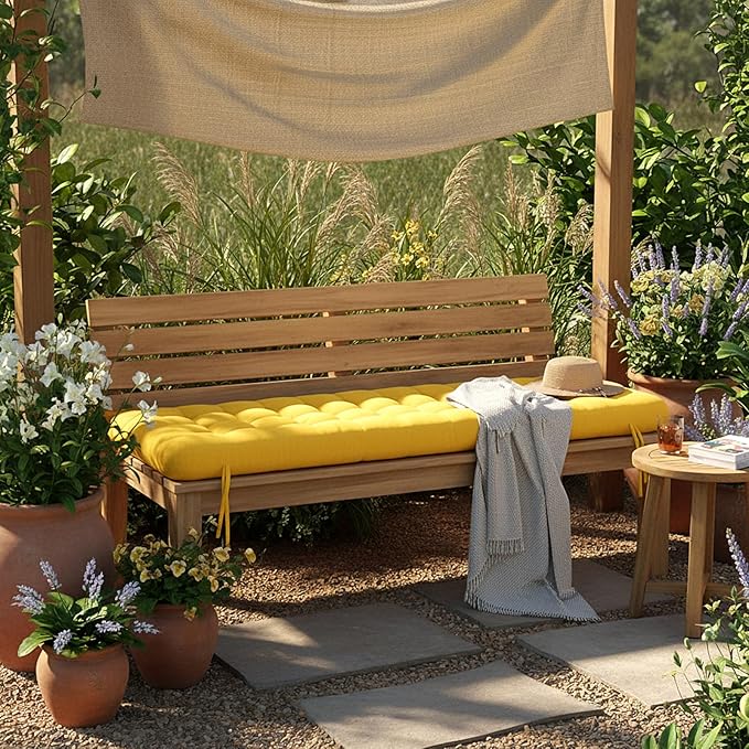 Long Floor Cushion Large Floor Cushion with Brushed Cotton 74.8 x 27.5 x 3.15 in Jumbo Lounger Pillow for Outdoor Indoor Bay Window Meditation Yoga Reading Sleeping(1 Pc,Yellow)