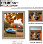 KTKDE 11x14 Picture Frame Set of 3, Grey Wooden frames, Vertical & Horizontal Wall Hanging for Wall Display,Studio Gallery Photo Frame for Photos, Posters & Art Prints