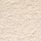 Bloomingville Round Sherpa Upholstered Pouf with Pine Wood Feet, Cream and Natural