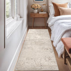 Art&Tuft 2x5 Runner Rug - Washable Runner Rugs, Non-Slip Runner Rug for Hallway, Low-Pile 2x5 Rug Runner Kitchen Laundry Room Rug Throw Carpet for Entrance Bedroom Living Room, Beige