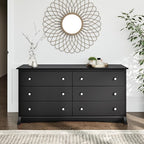 Prepac Sonoma 6-Drawer Double Dresser for Bedroom, Wide Chest of Drawers, Traditional Bedroom Furniture, 59"W x 17.5"D x 29"H, Black