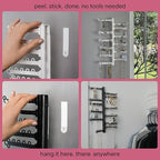 AllHungUp 12-Tier Wall Jewelry Organizer Wall Mounted Jewelry Organizer Necklace Holder Wall Mount Hanging Necklace Organizer Jewelry Hanger Wall Mounted Earring Holder Display Earring Organizer Black