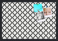PinPix 26x18 Inch Cork Bulletin Board. This Decorative Framed Pin Board Comes with Black and White Waves Design and a Satin Black Frame. Ideal for Home Office Decor or Message Board (PinPix-194)