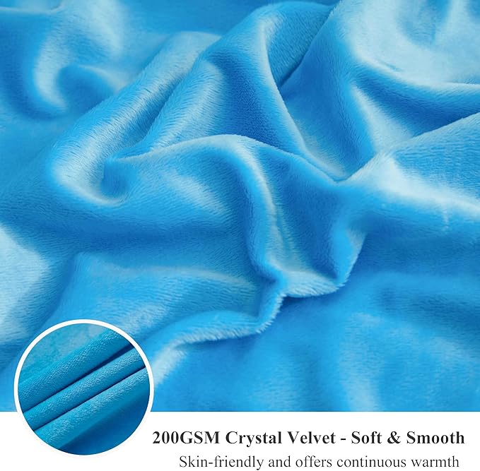 XeGe Plush Shaggy Duvet Cover Set, Luxury Ultra Soft Fluffy Faux Fur Bedding Sets 2 Pieces Velvet(1 Fuzzy Furry Comforter Cover + 1 Faux Fur Pillow Case), Zipper Closure (Twin, Blue)