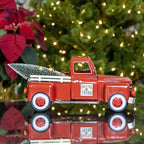 Zaer Ltd. Red Metal Christmas Pickup Truck Decoration (Small 12" Long)