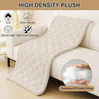 Smiry Pet Couch Cover for Dogs Washable, Non-Slip Fuzzy Couch Covers for 3 Cushion Sofa Pet Friendly, Soft Thick Furniture Protector Sofa Slipcover Mat for Dogs (White, 27.6" x 82.7")