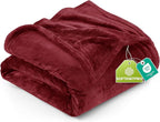 Utopia Bedding Fleece Blanket Twin Size Burgundy 300GSM Luxury Anti-Static Fuzzy Soft Microfiber Bed Blanket (60x80 Inch)