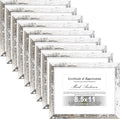 Vittanly 8.5x11 Picture Frames Set of 9, Shatter Resistant Plexiglass, Display 6x8 Pictures with Mat or 8.5x11 without Mat, Photo Frames for Wall or Tabletop, Engineered Wood, Distressed White
