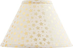 Aspen Creative 56051, Hardback Empire Transitional UNO Shade/Light Beige Golden Stars Linen Fabric, 4"Top x 10"Bottom x 7"Slant/Slip UNO 33mm/Table Lamp