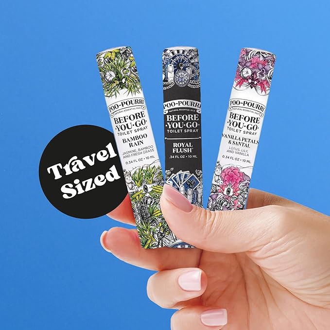 Poo-Pourri Before-You-Go Toilet Spray, Travel Size 10 mL, 5 Pack