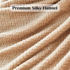 NEWCOSPLAY Super Soft Throw Blanket Brown Premium Silky Flannel Fleece Leaves Pattern Lightweight Bed Blanket All Season Use (Brown, Throw(50"x60"))