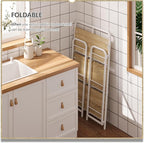 4NM No Assembly Folding Bookshelf, 3 Tiers Collapsible Book Shelves Open Industrial Foldable Storage Bookcase Shelf for Bedroom, Living Room, Home Office - Natural and White