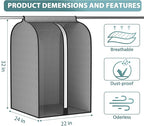 22” Gusseted Garment Bags for Hanging Clothes, Large Clear Window Clothes Cover for Closet Storage, Wardrobe Coat Protector for Suit, Shirt Bottom Enclosed, 2 Pack, 32” Long