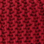 · REDEARTH · Round Pouf Ottoman - Hand Knitted Boho Poof Home Décor Pouffe Circular Footrest for Living Room - Bedroom - Lounge - 100% Cotton (19.5"x19.5"x14") - Red, Set of 2