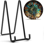 8 Inch Large Plate Stands for Display - Metal Square Wire Plate Holder Display Stand + Picture Stand for Book, Platter, Plaque, Photo Easel (2 Pack)