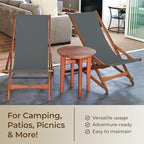 BYER OF MAINE Pangean Glider Chair – Folding Wood & Canvas Chair – Portable Outdoor Chair for Porch, Patio, or Beach in Granite