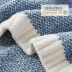 Snuggle Sac Heather Blue Throw Blanket for Couch, Oversized Throw XL Super Soft Warm Blankets Cozy Knit Fuzzy Lightweight Throws for Sofa, Bed, Camping, Picnic, Heather Blue, 50x70 inches