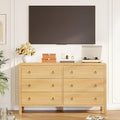 IDEALHOUSE 6 Drawer Dresser, Storage Organizer with Sturdy Metal Handle, TV Stand for 55 inch TV, Chest of Drawers for Living Room, Hallway, Closet