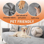 HAOMAIJIA Waterproof Sofa Arm Covers Set of 2 Non Slip Chair Arm Covers Chenille Washable Couch Arm Cover Furniture Protector (Grey, 23.6" x 27" 2 Pack)