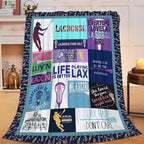 Lacrosse Throw Blanket for Women Girls, Lacrosse Sport Fleece Blankets Lightweight Fuzzy Cozy Plush Flannel Fleece Decor for Bed Sofa 50"x60"