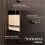 Prepac Sonoma Superior 5-Drawer Dresser for Bedroom - Spacious and Stylish Chest of Drawers, Measuring 17.75"D x 31.5"W x 44.75"H, In Espresso Finish