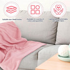 Newwiee 48 Pcs Fleece Throw Blankets Bulk 50'' x 60'' Oeko-tex Standard 100 Certified Spring Outdoor Wedding Guest Blankets Lightweight for Sleepover Donation Lap Pet Sofa Home (Rose Pink)
