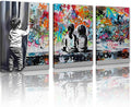 Novatique Banksy Canvas Wall Art Colorful Pop Art Wall Decor Graffiti Art Painting Street Picture Canvas Print for Living Room Bedroom,20" x 28" x 3pcs