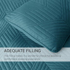 Exclusivo Mezcla Ultrasonic Full Queen Quilt Bedding Set, Lightweight Teal Bedspreads Soft Modern Geometric Coverlet Set for All Seasons (1 Quilt and 2 Pillow Shams)