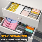 SpaceAid Drawer Organizer Clothes, 12 Pack Dresser Organizer Bins for Nursery, Closet Organization and Storage Dividers for Clothing, Baby Clothes, Underwears, Socks (Grey)