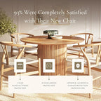 POLY & BARK Weave Dining Chairs – Mid-Century Modern Wishbone Dining Chairs with Arms, Solid Wood Frame, Indoor Use – Natural – Set of 2 - Ideal for Dining Room, Kitchen or Stylish Accent Setting