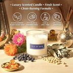 RŌM Luxury Scented Candles for Home, Isle of Skye - Soy Wax 9oz, Jar Soy Candles for Home Scented Aromatherapy, Christmas Gift for Women, 60 Hours Burn Time