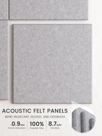 Bumusty Large Cork Board 48" x 36" Alternative - 12 Pack Felt Wall Tiles with 70 Safe Removable Adhesive Tabs, 30 Pushpins, Cork Boards for Walls Pin Board Bulletin Board Office Decor (Soft Gray)