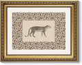 ARPEOTCY Gold Framed Canvas Wall Art, 11x14 Vintage Leopard Illustration with Leopard-Print Border, Safari Animal Wall Art for Living Room, Bedroom, Office, Glam & Maximalist Home Decor