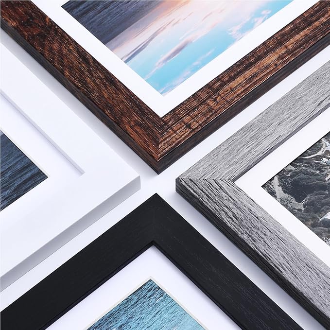 Vittanly 10 Pack Picture Frames Collage Wall Decor, Gallery Wall Frame Set for Wall or Tabletop Display, Engineered Wood and Shatter-resistant Plexiglass, Multi Sizes with 8x10, 5x7, 4x6 Frames, White