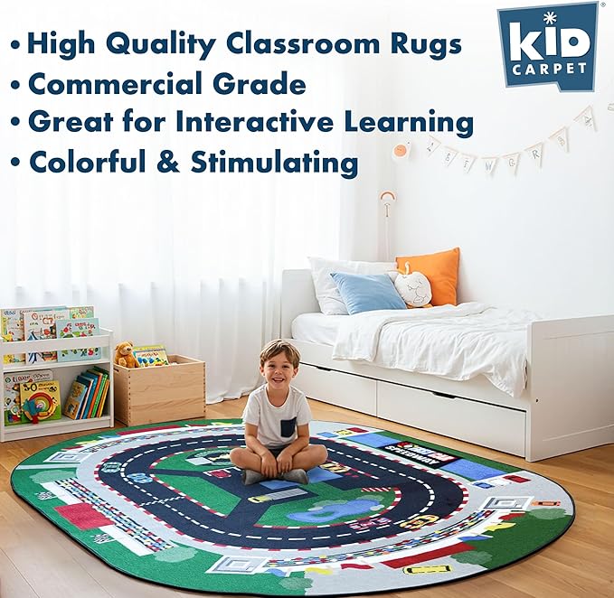 KidCarpet.com Raceway Rug 4' x 6' Oval