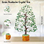 Crocon Green Aventurine Gemstone Tree Feng Shui Figurine Money Bonsai Chakra Balancing Good Luck Reiki Healing Crystals Decoration Ornament Sculpture Prosperity Table Decor Gift Size 10-12"""