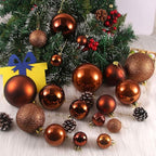 Bronze 1.6" Small Christmas Balls Christmas Tree Decoration Ornaments Shatterproof Hanging Balls for Xmas Tree Holiday Wreath Garland Decor Set of 36pcs Brown Christmas Ornaments