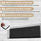 PURE ERA Bullnose Carpet Stair Treads Tape Free Non-Slip Indoor Stair Protectors Pet Friendly Stair Treads for Wooden Steps 9.5" x 30"(14 Pieces,Black Mini-Diamond Trellis)