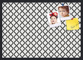 PinPix 34x24 Inch Cork Bulletin Board. This Decorative Framed Pin Board Comes with Black and White Waves Design and a Satin Black Frame. Ideal for Home Office Decor or Message Board (PinPix-194)