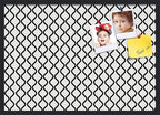PinPix 34x24 Inch Cork Bulletin Board. This Decorative Framed Pin Board Comes with Black and White Waves Design and a Satin Black Frame. Ideal for Home Office Decor or Message Board (PinPix-194)