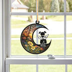 LOVELYPOD DIY Dog Ornament Suncatcher Memorial Gifts for Dog Lovers, A Black Dog with Wings on Window Hangings Suncatcher, Loss of Dog Sympathy Gift, Remembrance Gifts in Memory Dog (4 Inches)