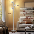 36W RGBCW Floor Lamp, Color Changing LED Tree Floor Lamp, Stepless Dimmable Tall Standing Lamp with Remote & Touch Control, 2700K-6500K Modern Floor Lamps for Living Room, Bedroom, Gaming Room -Silver