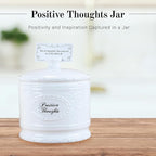 Young's 6.25" Ceramic Jar with 365 Positive Thoughts, White