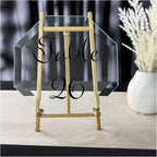 Bard's Satin Gold-toned Metal Easel, 7" H x 4.25" W x 4.5" D