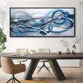 YDYSUNE Extra Large Blue and Gray Painting Wall Art White and Silver Picture for Living Room Modern Living Room Home Bedroom Decoration Blue Framed Artwork Decor 70x31IN