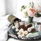 2 Boxes of White Potpourri Bowl Filler Decorative Scented Mixed Dried Decorative Balls for Centerpiece Bowls Flower Vase Filler for Home Decoration (White)