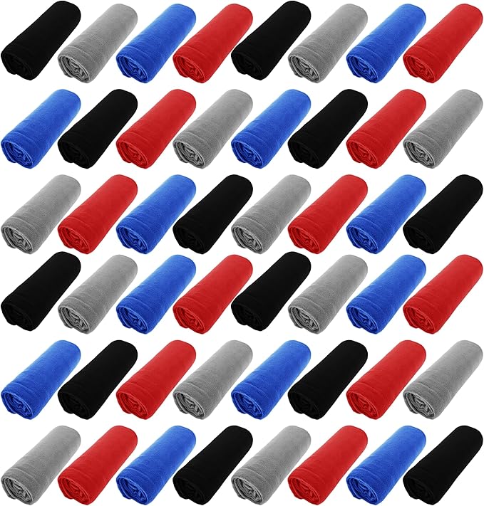 48 Bulk Pack Fleece Throw Blankets, 50x60 Soft for Home, Office, Wedding, Gift, Camping (Assorted)