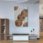Art 45x30 inch Hand-Painted White and Tan Texture Oil Painting Large Modern Abstract Canvas Art Home Wall Decoration